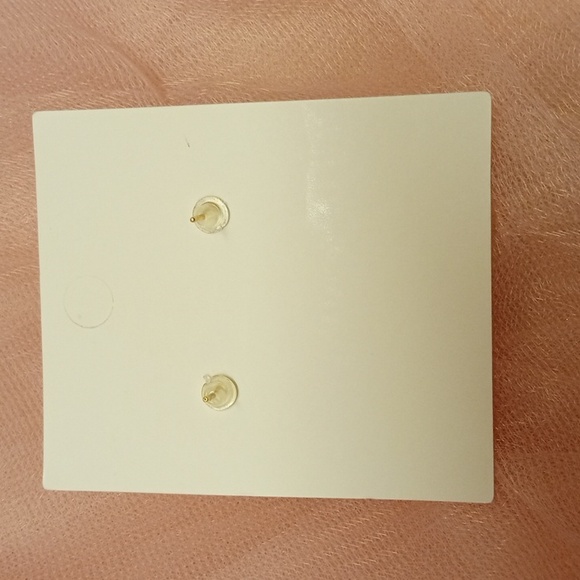 Pink Bow post and gold trim earrings - Picture 2 of 3